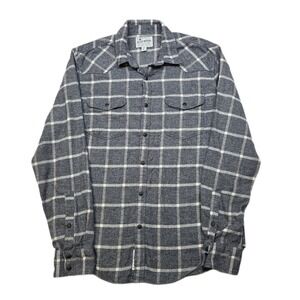 Lucky Brand Western Flannel Shirt Men Small Plaid Saturday Stretch Pearl Snap‎